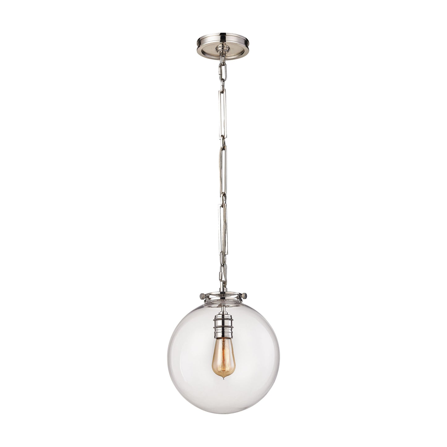 Gramercy 1-Light Mini Pendant in Polished Nickel with Clear Glass ELK Lighting | Pendant Lamps | Modishstore