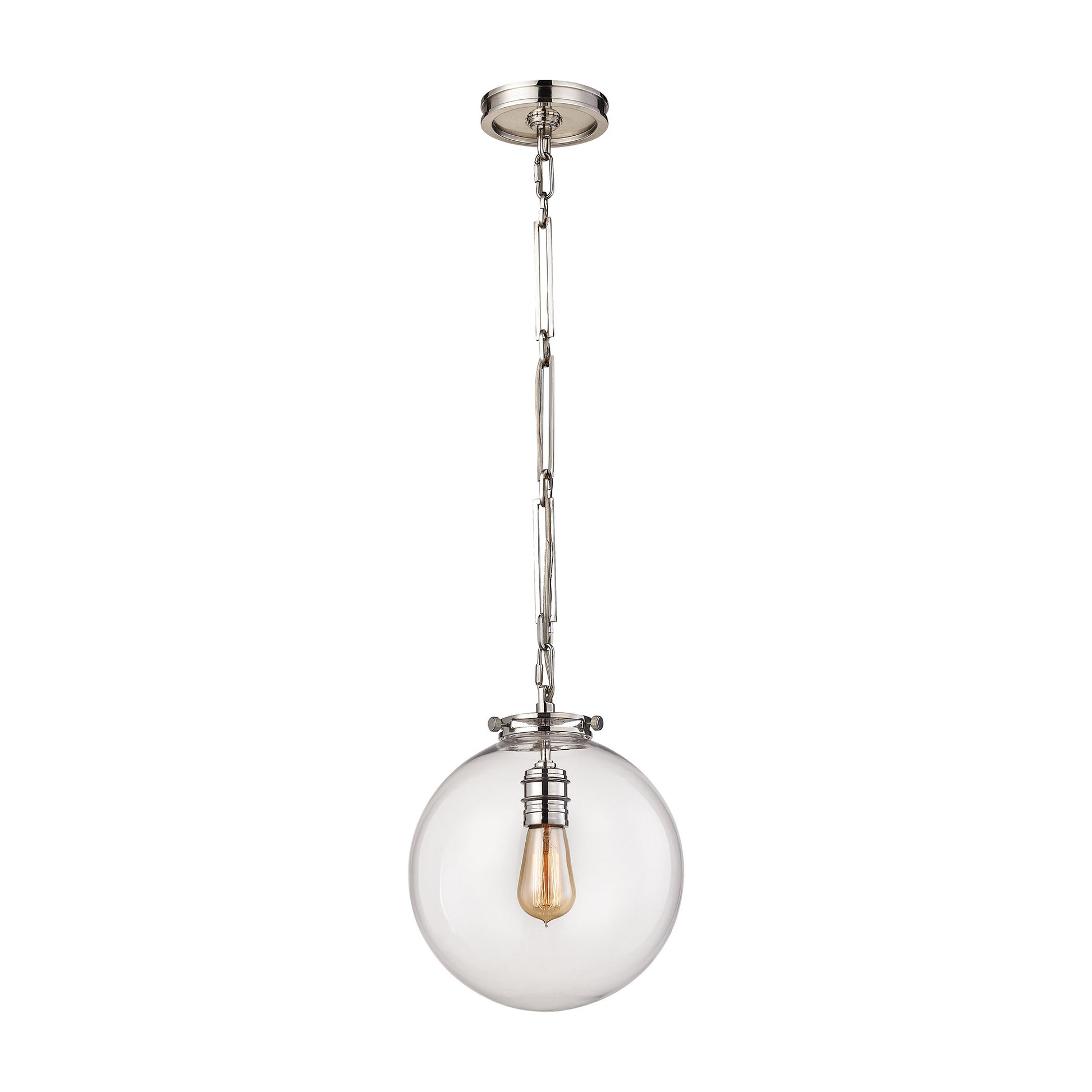 Gramercy 1-Light Mini Pendant in Polished Nickel with Clear Glass ELK Lighting | Pendant Lamps | Modishstore