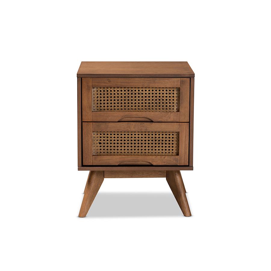 Baxton Studio Barrett Mid Century Modern Walnut Brown Finished