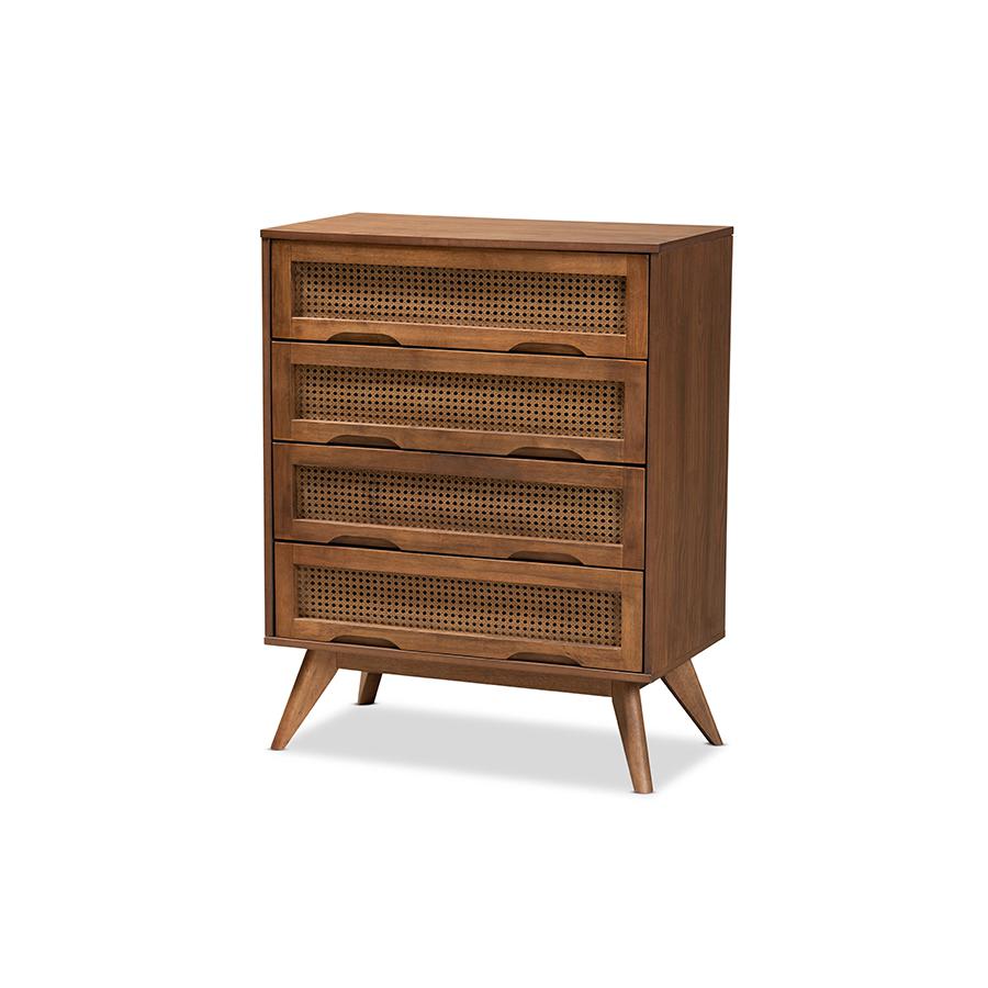 Baxton Studio Barrett Mid Century Modern Walnut Brown Finished