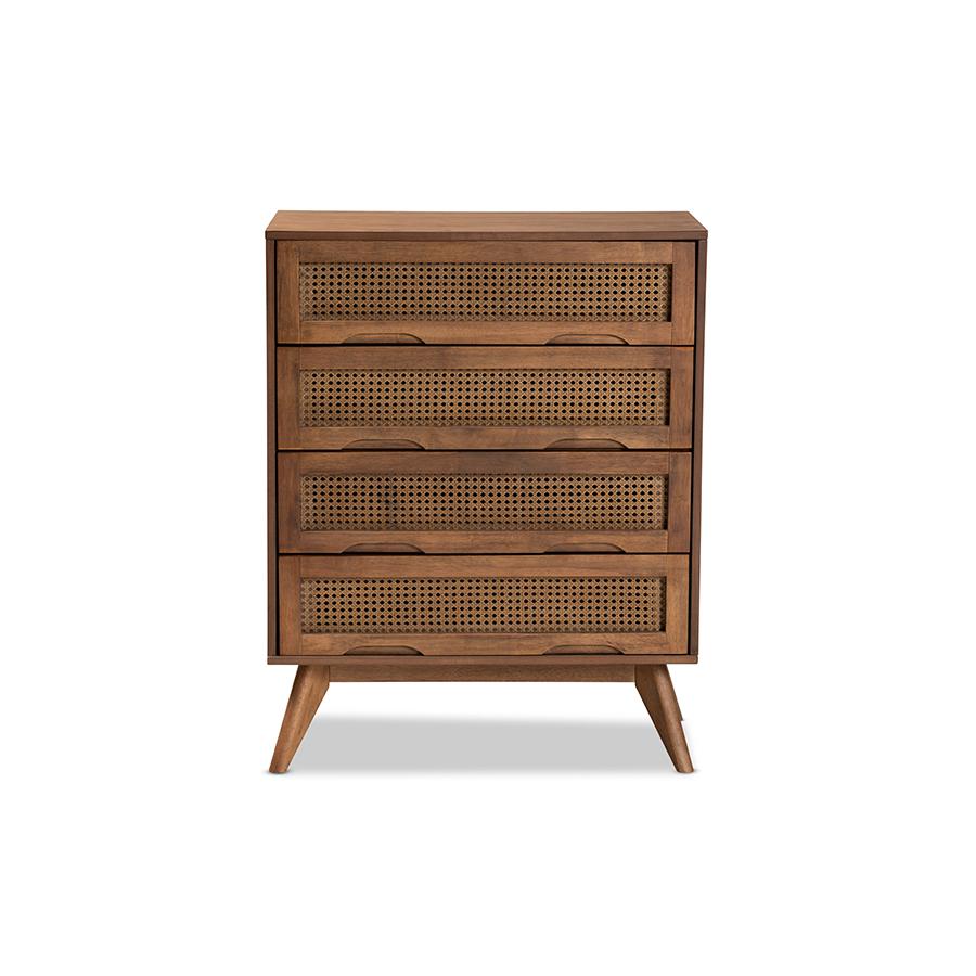 Baxton Studio Barrett Mid Century Modern Walnut Brown Finished