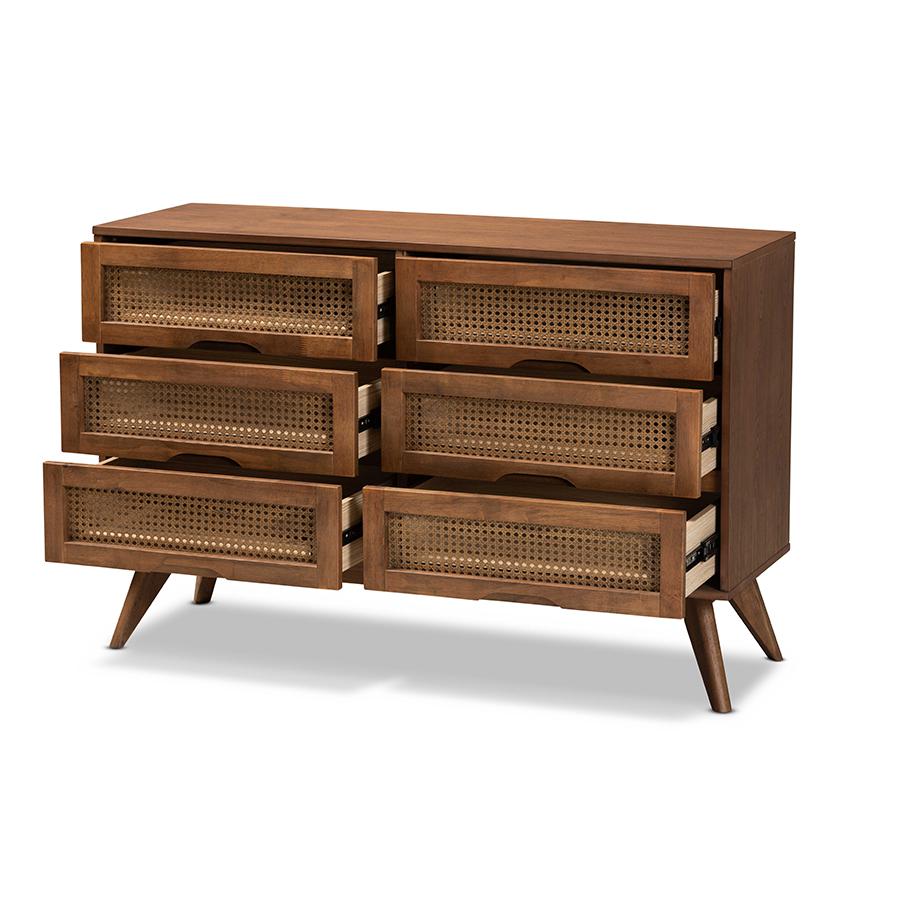 Baxton Studio Barrett Mid Century Modern Walnut Brown Finished