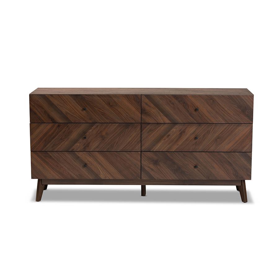 Baxton Studio Hartman Mid Century Modern Walnut Brown Finished