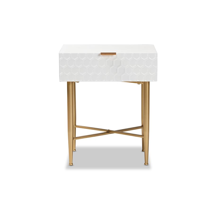 Baxton Studio Marcin Contemporary Glam and Luxe White Finished