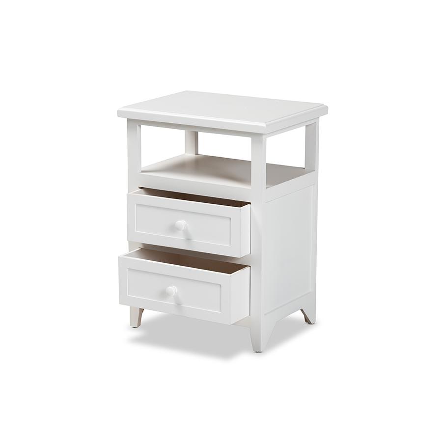 Baxton Studio Karsen Modern and Contemporary White Finished Wood 2