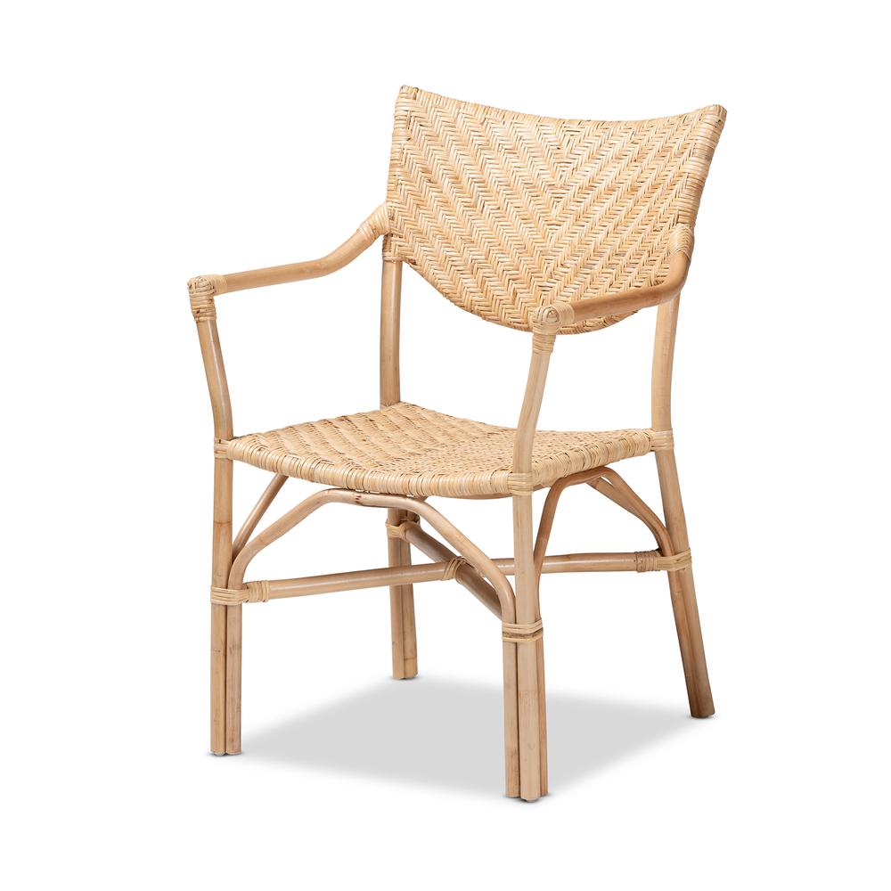 Baxton Studio Damani Modern Bohemian Natural Brown Finished Rattan Dining Chair | Dining Chairs | Modishstore