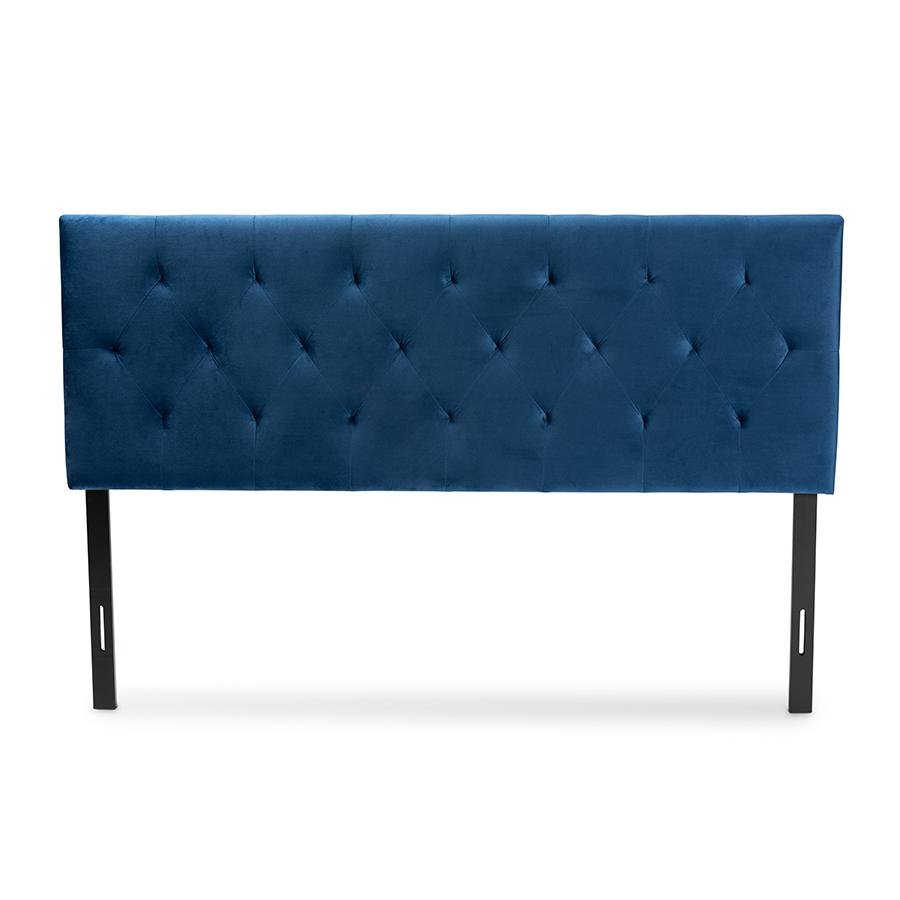 Baxton Studio Felix Modern and Contemporary Navy Blue Velvet