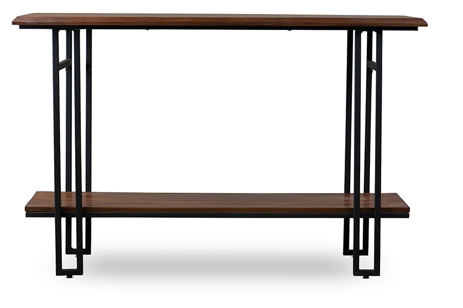 Baxton Studio Newcastle Wood and Metal Console Table | Coffee Tables | Modishstore - 2