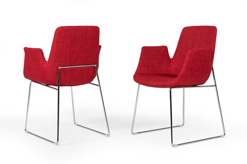 Modrest Altair Modern Red Fabric Dining Chair | Dining Chairs | Modishstore - 1