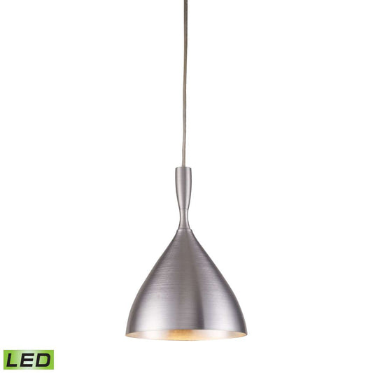 Spun Aluminum 1-Light Mini Pendant in Aluminum with Matching Shade - Includes LED Bulb | Pendant Lamps | Modishstore