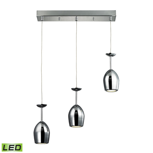 Vasso Chromo 3-Light Integrated LED Linear Mini Pendant Fixture ELK Lighting | Pendant Lamps | Modishstore