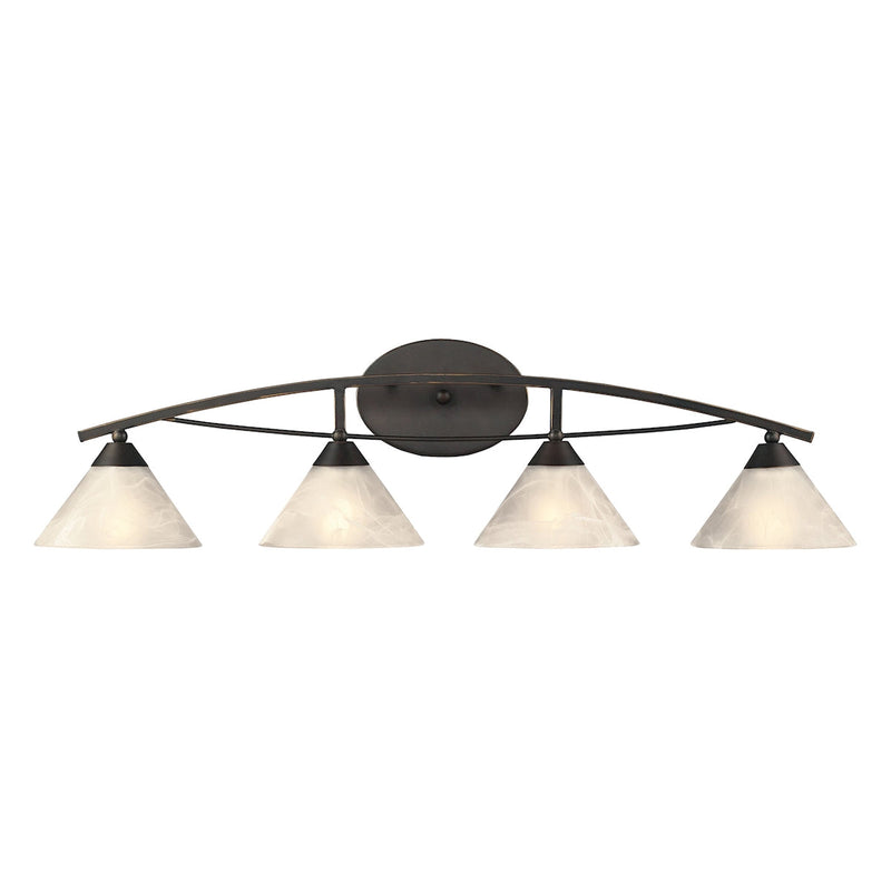 Elysburg 4-Light Vanity Lamp in Oil Rubbed Bronze with White Marbleized Glass ELK Lighting | Vanity Light | Modishstore