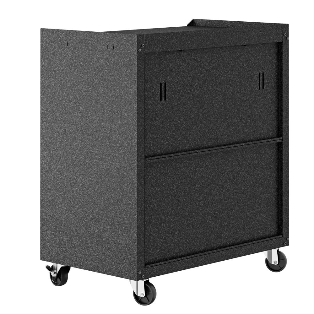 Manhattan Comfort 3-Piece Fortress Mobile Space-Saving Steel Garage Cabinet and Worktable 4.0 in Grey | Drawers | Modishstore-14