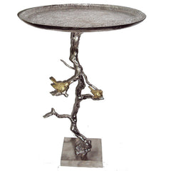 A&B Home Silver Aluminum Round Accent Table