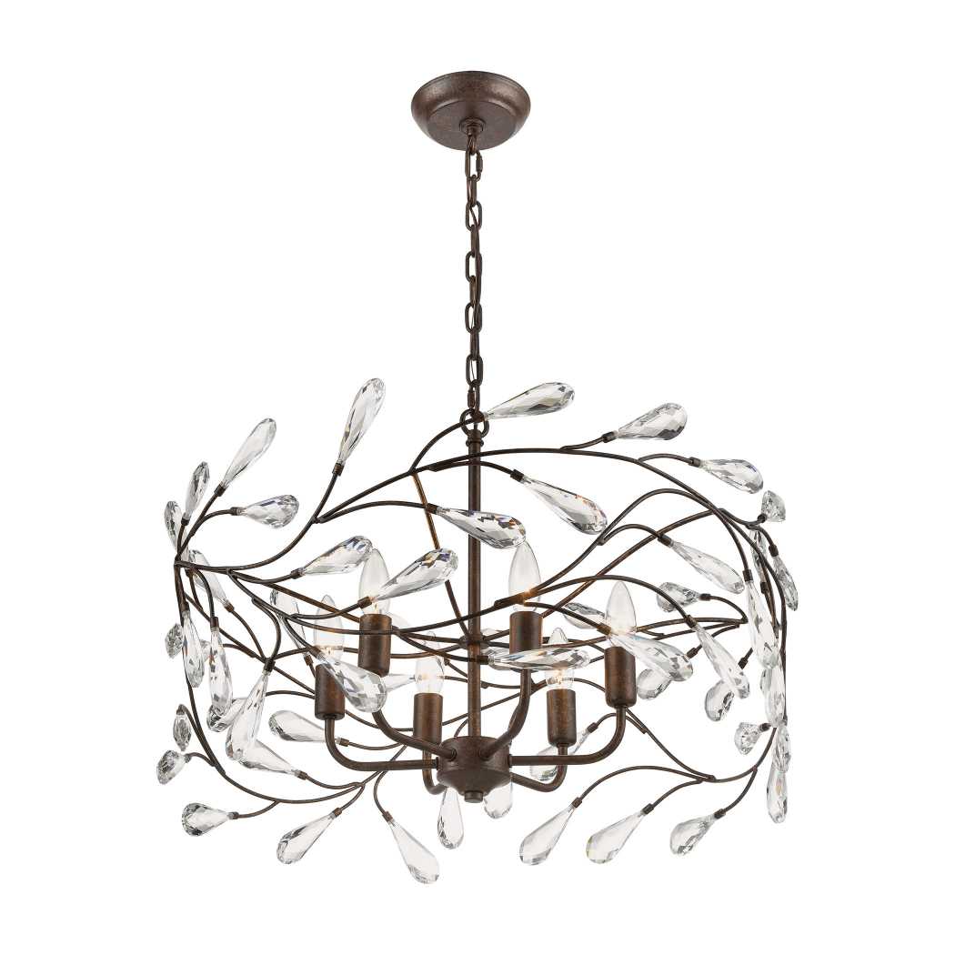 Crislett 23'' Wide 6-Light Chandelier - Sunglow Bronze By ELK |Chandeliers |Modishstore - 2