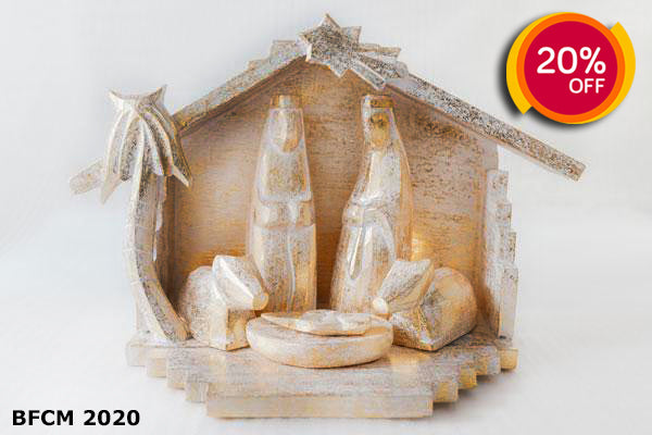 Vintage Teak Wood Nativity - Hand Carved, All in One Nativity, Angels, shops Doors, Temple Style Nativity, Miniature