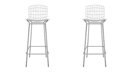 Manhattan Comfort Madeline 41.73" Barstool, Set of 2 in Silver and Black | Bar Stools | Modishstore-2