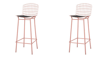 Manhattan Comfort Madeline 41.73" Barstool, Set of 2 in Silver and Black | Bar Stools | Modishstore-5