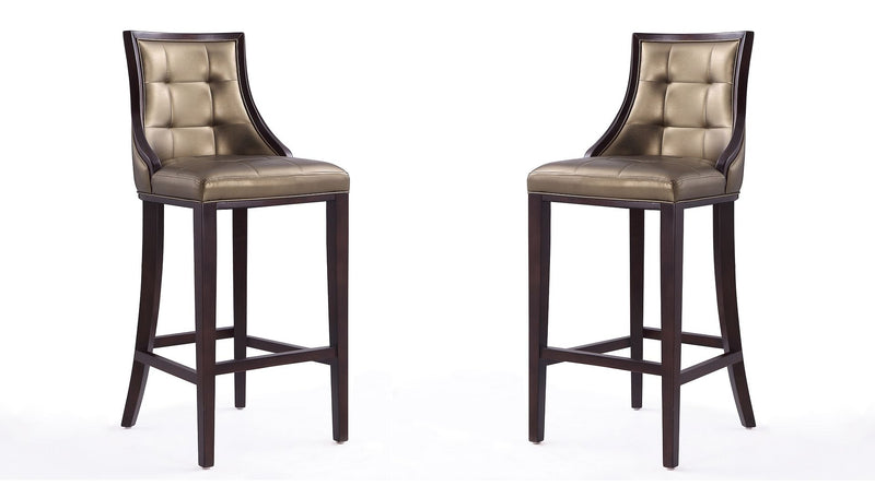 Manhattan Comfort Fifth Avenue 45 in. Cream and Walnut Beech Wood Bar Stool (Set of 2) | Bar Stools | Modishstore-2