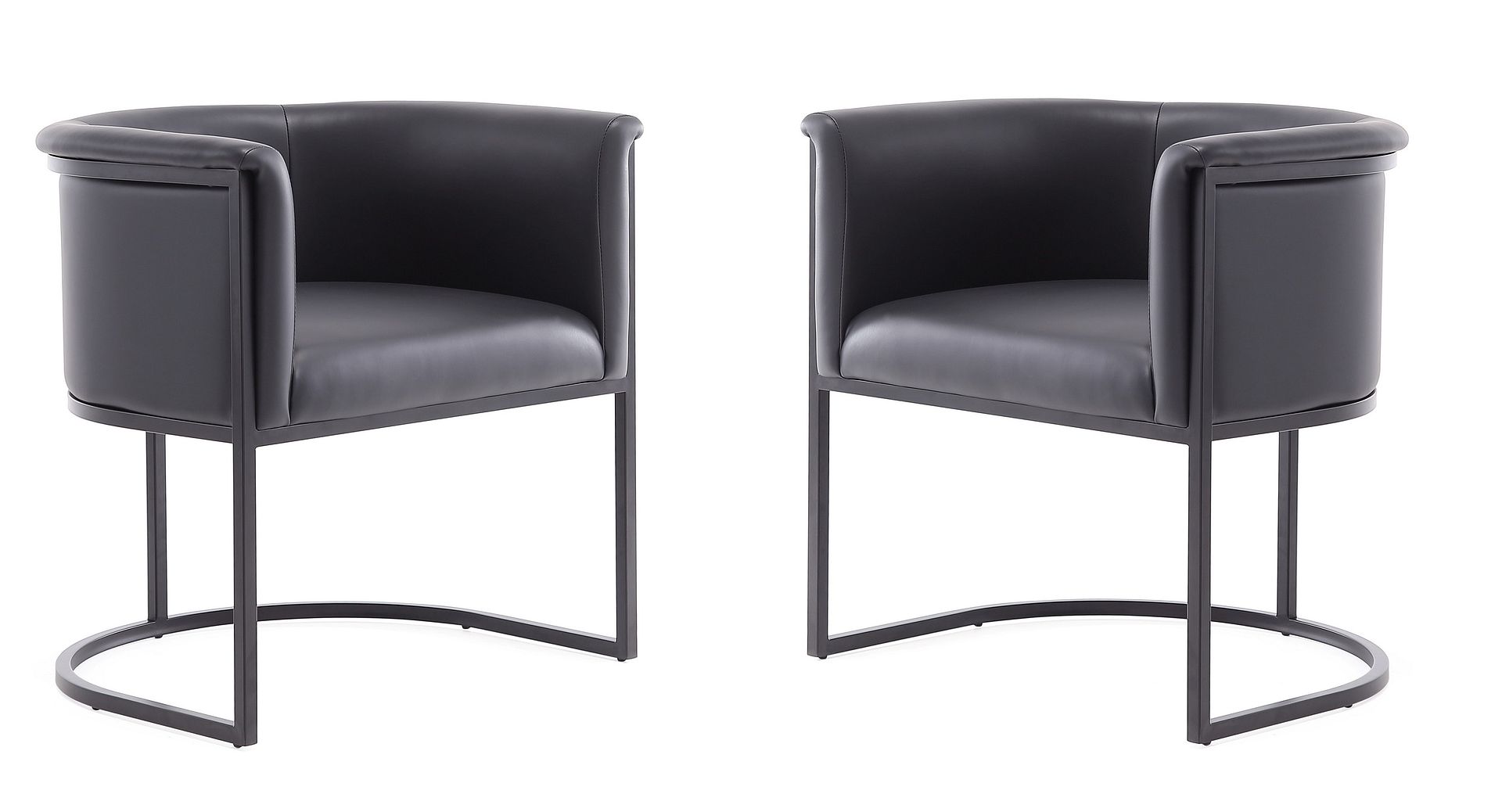 Manhattan Comfort Bali Saddle and Black Faux Leather Dining Chair (Set of 2) | Dining Chairs | Modishstore - 28