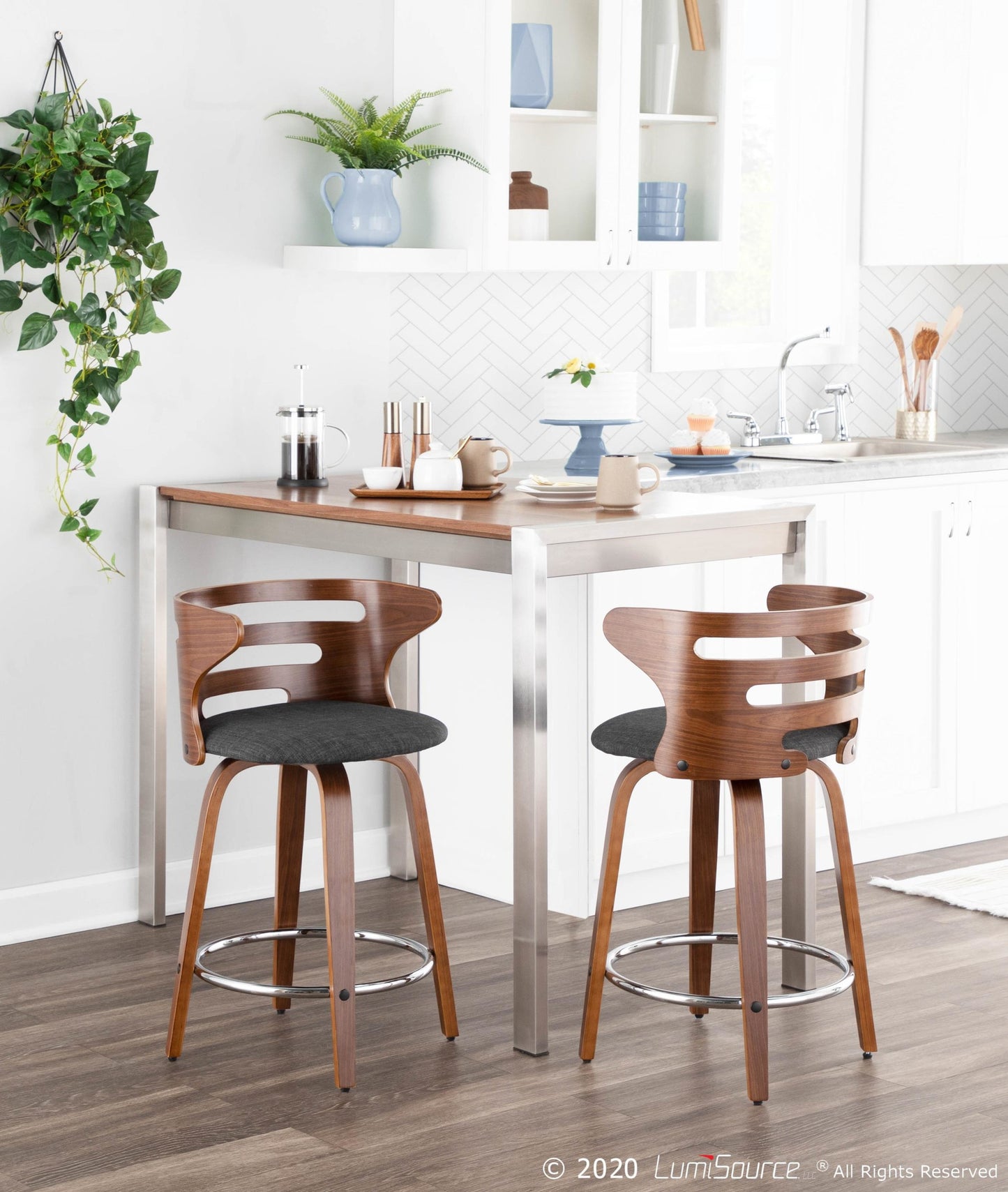 LumiSource Cosini Counter Stool - Set of 2 | Modishstore | Counter Stools