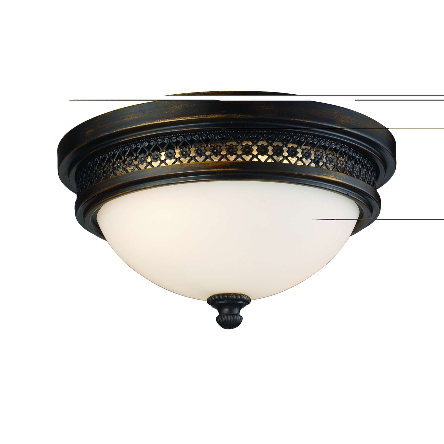 Flushmounts 2-Light Flush Mount in Deep Rust with Opal White Glass | Ceiling Lamps | Modishstore