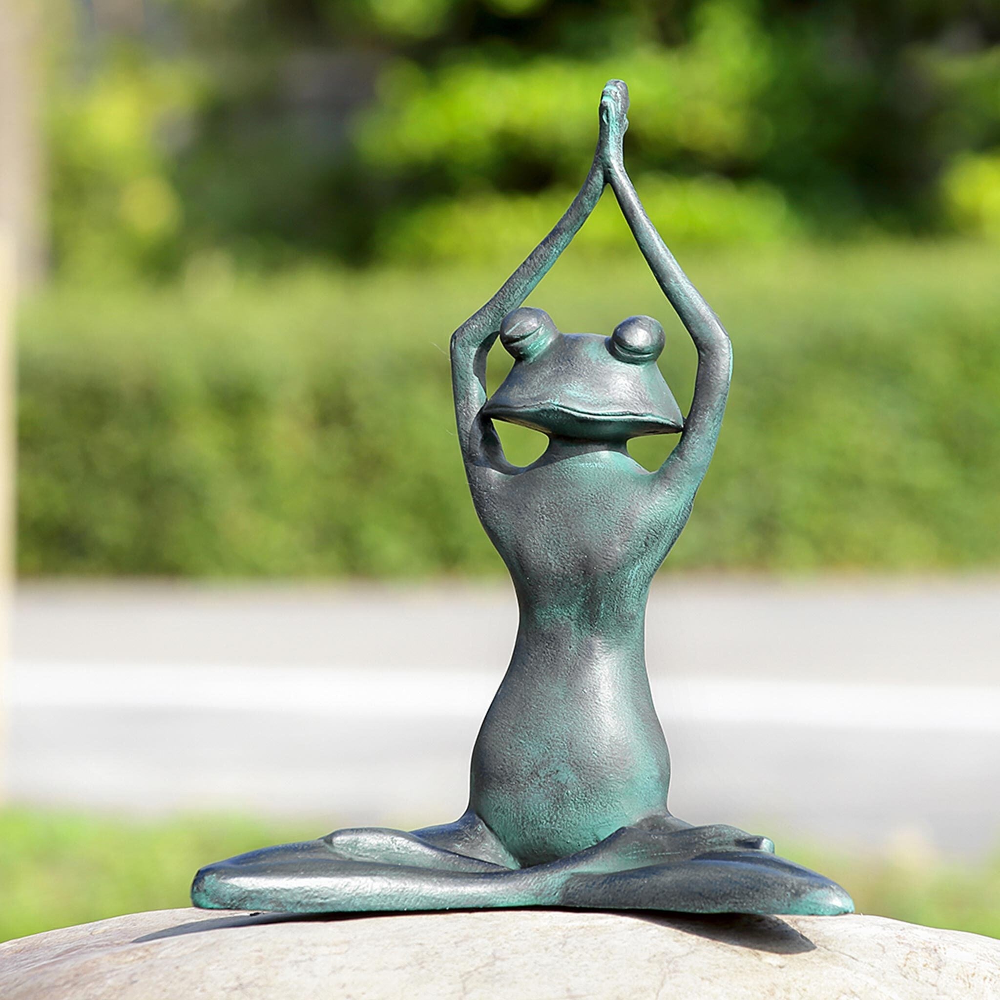 Stretching Yoga Frog Garden Sculptures By SPI Home