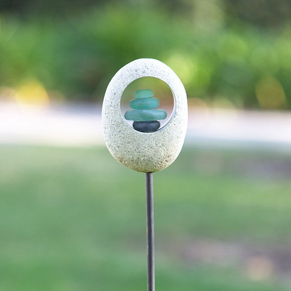 Garden Age Supply Moon Stone Garden Stake - Glass Cairns 4FT Set Of 6 | Outdoor Decor | 21600 | Modishstore - 2