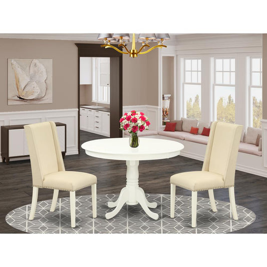 Dining Room Set Linen White HLFL3 - LWH - 01 By East West Furniture | Dining Sets | Modishstore