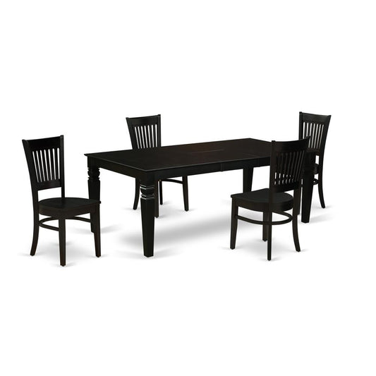 Dining Table - Table Leg Dining Chairs LGVA5 - BLK - W By East West Furniture | Dining Sets | Modishstore