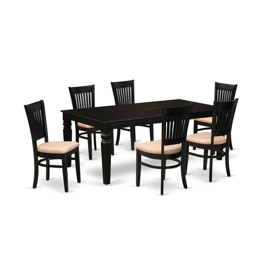 Dining Table - Table Leg Dining Chairs LGVA7 - BLK - C By East West Furniture | Dining Sets | Modishstore