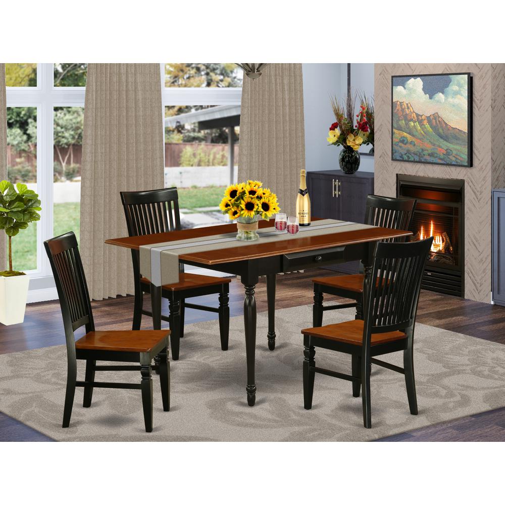 Dining Room Set Black & Cherry MZWE5-BCH-W By East West Furniture | Dining Sets | Modishstore