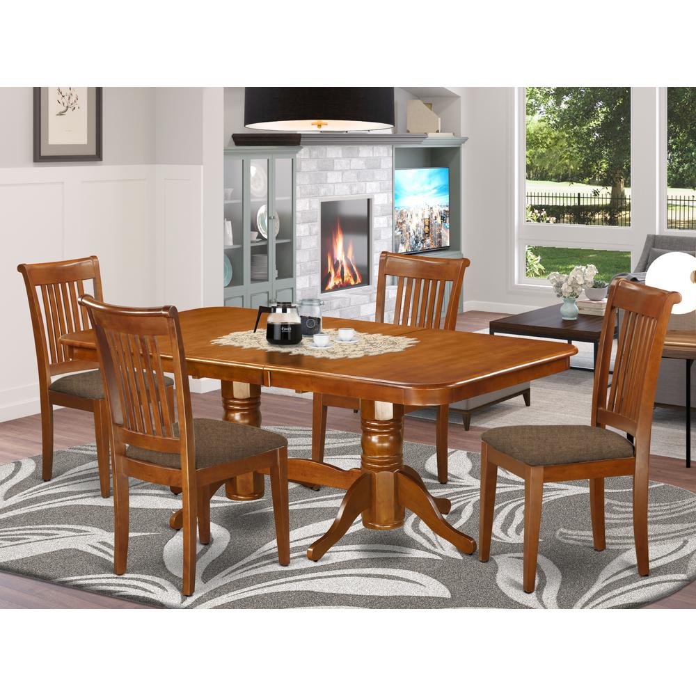 Napo5 Sbr C 5 Pc Dining Room Set Dining Table With Leaf And 4