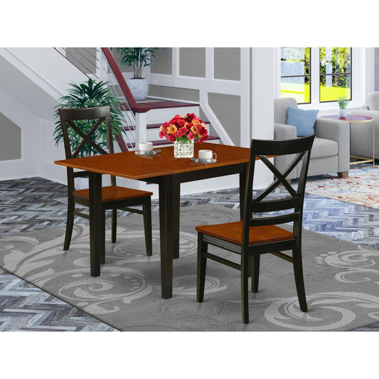 Dining Room Set Black & Cherry NDQU3-BCH-W By East West Furniture | Dining Sets | Modishstore