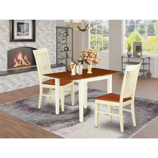 Dining Room Set Buttermilk & Cherry NDWE3-WHI-W By East West Furniture | Dining Sets | Modishstore