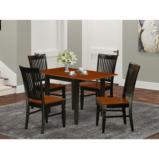 Dining Room Set Black & Cherry NDWE5-BCH-W By East West Furniture | Dining Sets | Modishstore