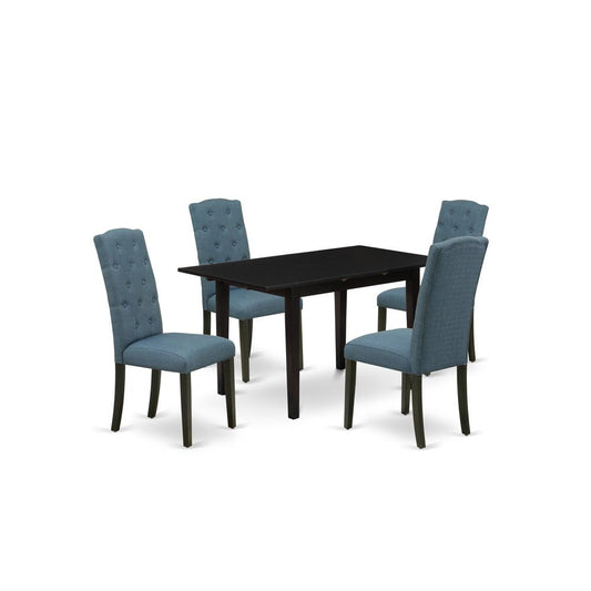 Dining Table - Dining Chairs NOCE5 - BLK - 21 By East West Furniture | Dining Sets | Modishstore
