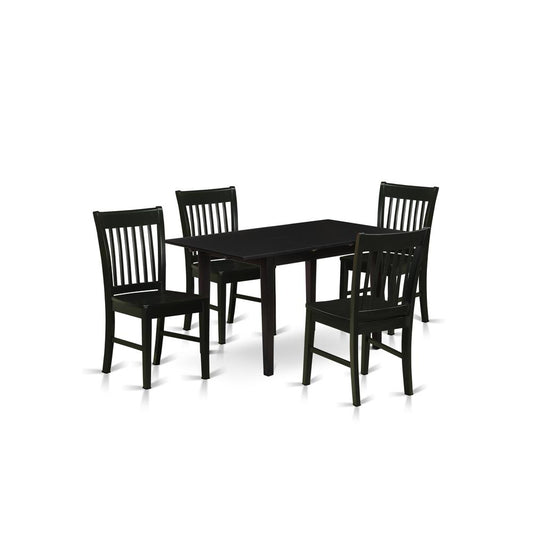 Dining Table - Dining Chairs NOFK5 - BLK - W By East West Furniture | Dining Sets | Modishstore
