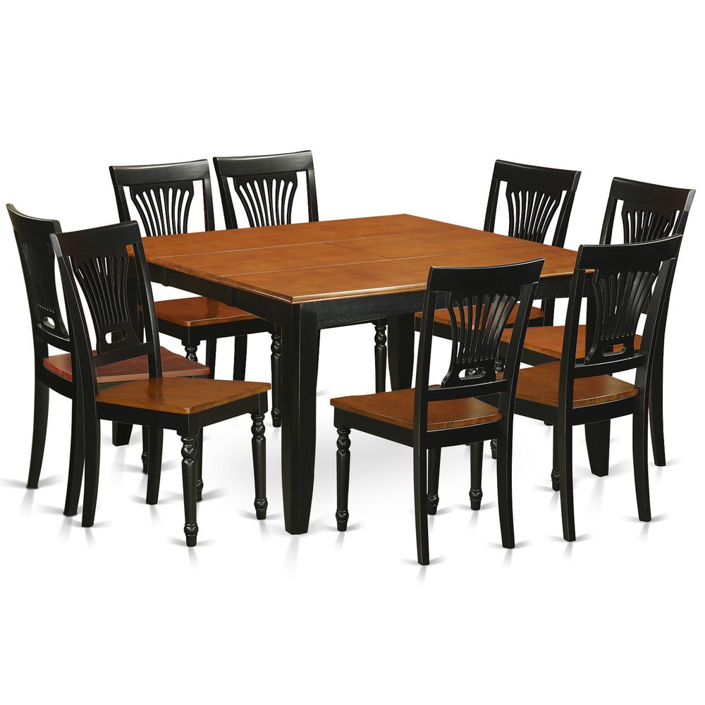 9 Pc Dining Room Set-Dining Table And 8 Wooden Dining Chairs By East West Furniture - Pfpl9-Bch-W | Dining Sets | Modishstore - 2