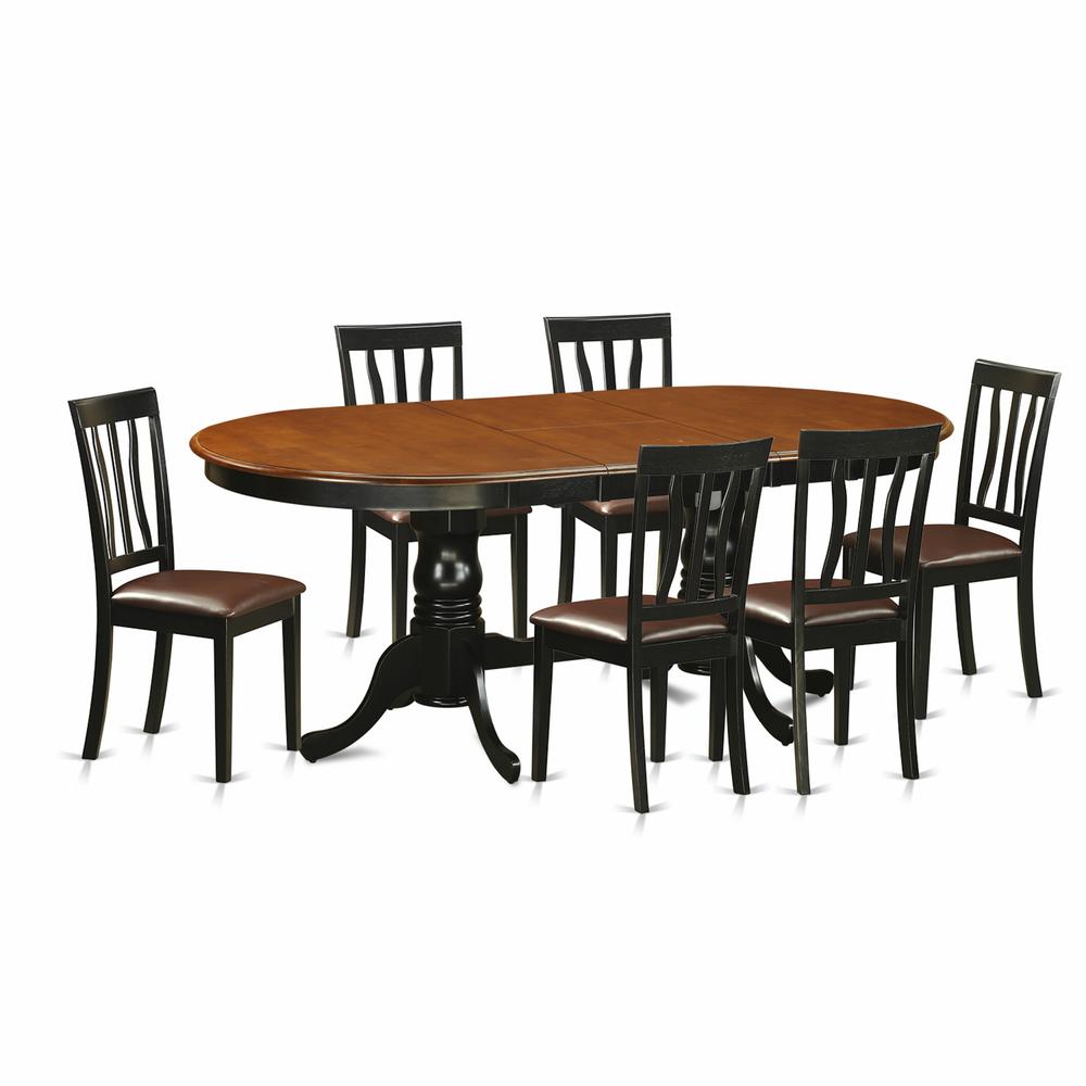 7 Pc Dining Room Set-Dining Table With 6 Wood Dining Chairs By East West Furniture - Plan7-Bch-Lc | Dining Sets | Modishstore - 2