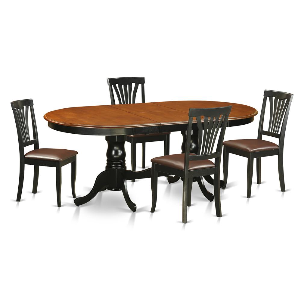 5 Pc Dining Room Set-Dining Table With 4 Wooden Dining Chairs By East West Furniture - Plav5-Bch-Lc | Dining Sets | Modishstore - 2