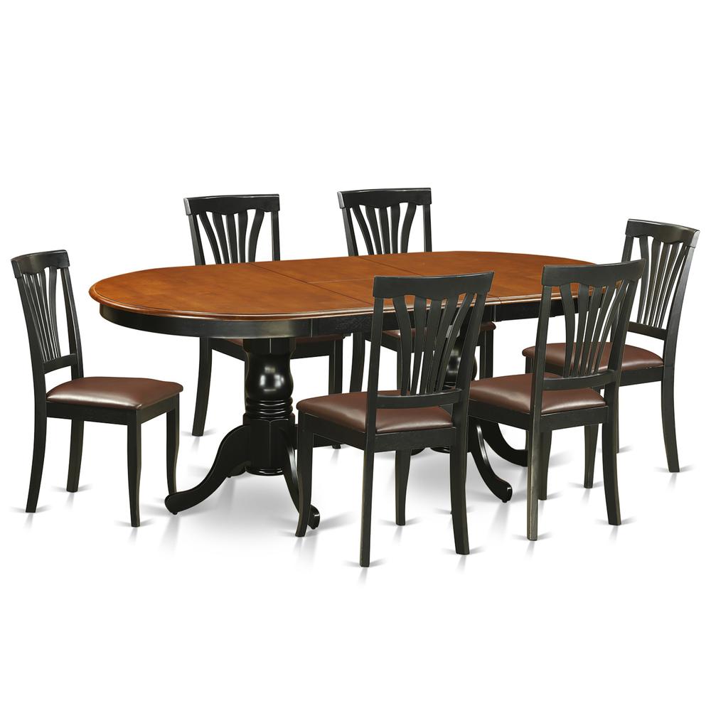 7 Pc Dining Room Set-Dining Table With 6 Wooden Dining Chairs By East West Furniture - Plav7-Bch-Lc | Dining Sets | Modishstore - 2