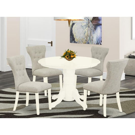 Dining Room Set Linen White SHGA5-WHI-35 By East West Furniture | Dining Sets | Modishstore