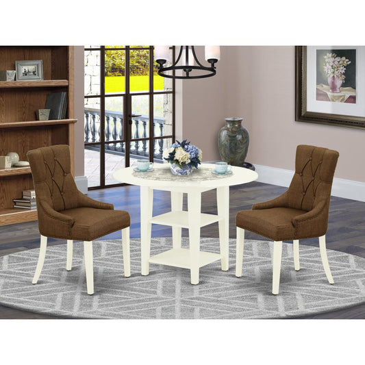 Dining Room Set Linen White SUFR3-LWH-18 By East West Furniture | Dining Sets | Modishstore