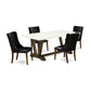 5 Piece Dining Room Set - 4 Black Pu Leather Dining Chairs Button Tufted By East West Furniture | Dining Sets | Modishstore