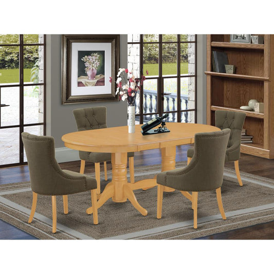 Dining Room Set Oak VAFR5-OAK-20 By East West Furniture | Dining Sets | Modishstore
