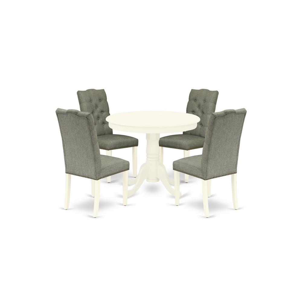 Dining Room Set Linen White ANEL5 - LWH - 07 By East West Furniture | Dining Sets | Modishstore - 2
