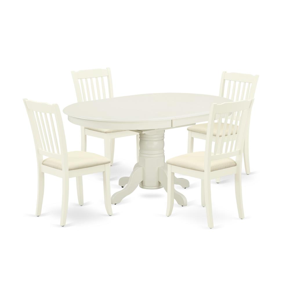 Dining Room Set Linen White AVDA5 - LWH - C By East West Furniture | Dining Sets | Modishstore - 2