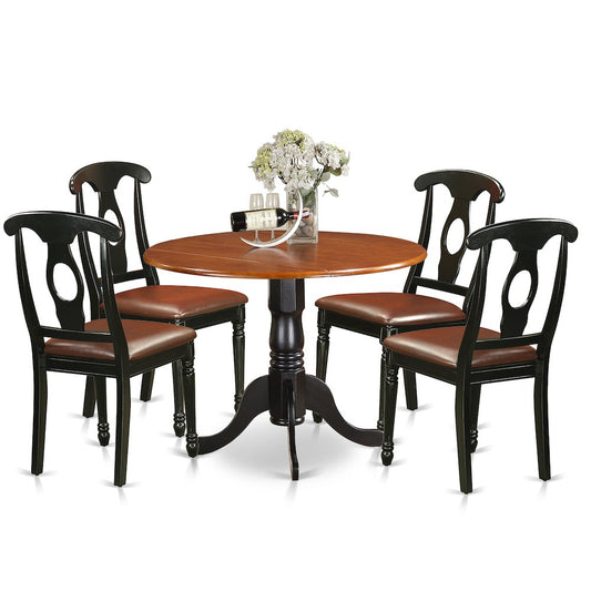 5 Pc Kitchen Table Set-Dining Table And 4 Kitchen Chairs By East West Furniture - Dlke5-Bch-Lc | Dining Sets | Modishstore