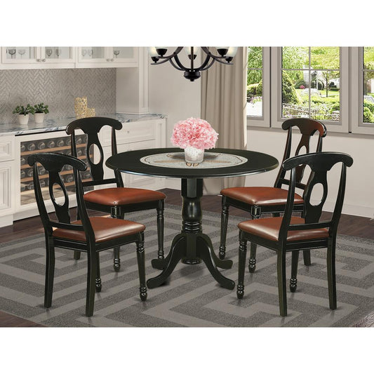 5 Pc Dinette Table Set - Small Kitchen Table And 4 Dining Chairs By East West Furniture - Dlke5-Blk-Lc | Dining Sets | Modishstore